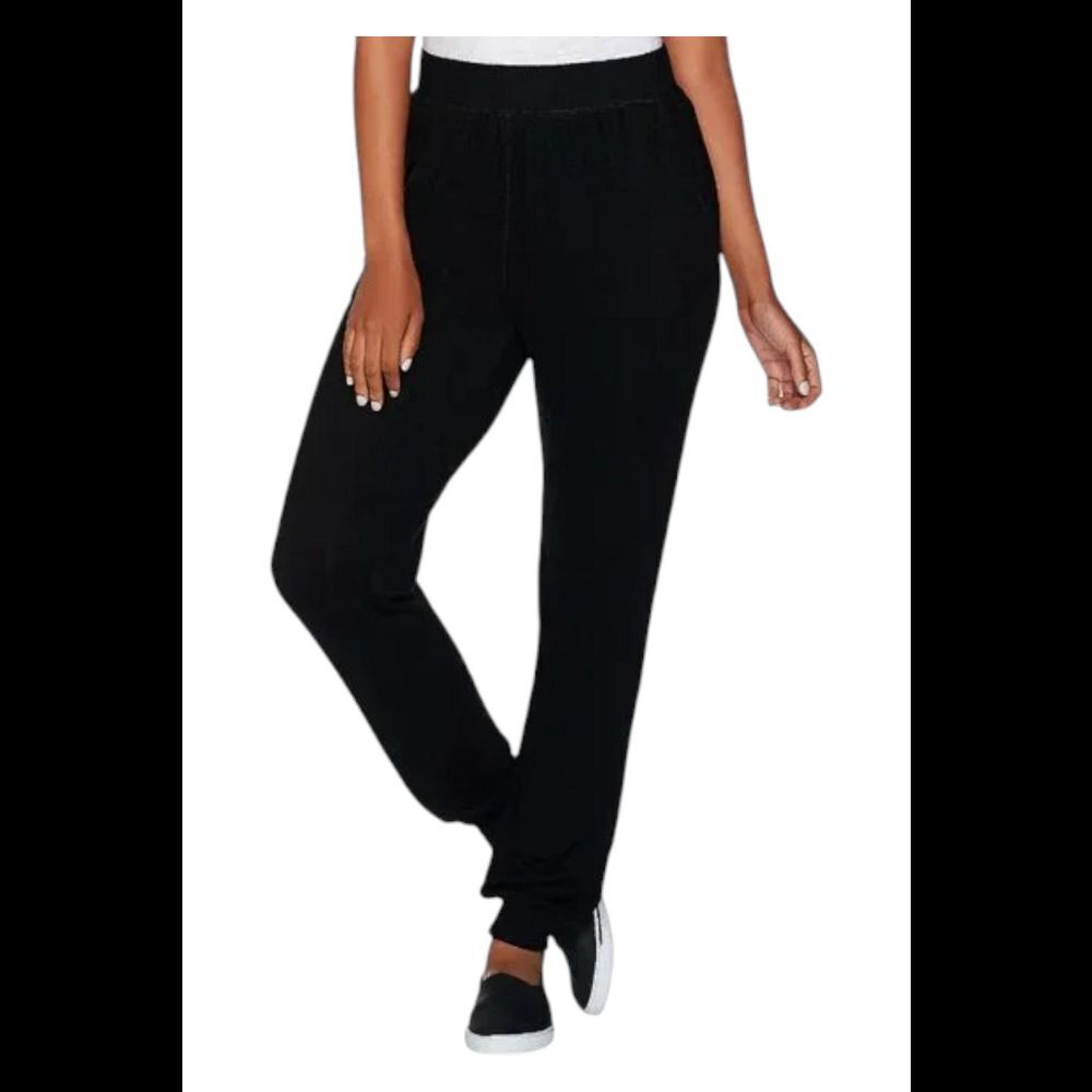 AnyBody Women's Brushed Hacci Jogger Pants Black - Petite